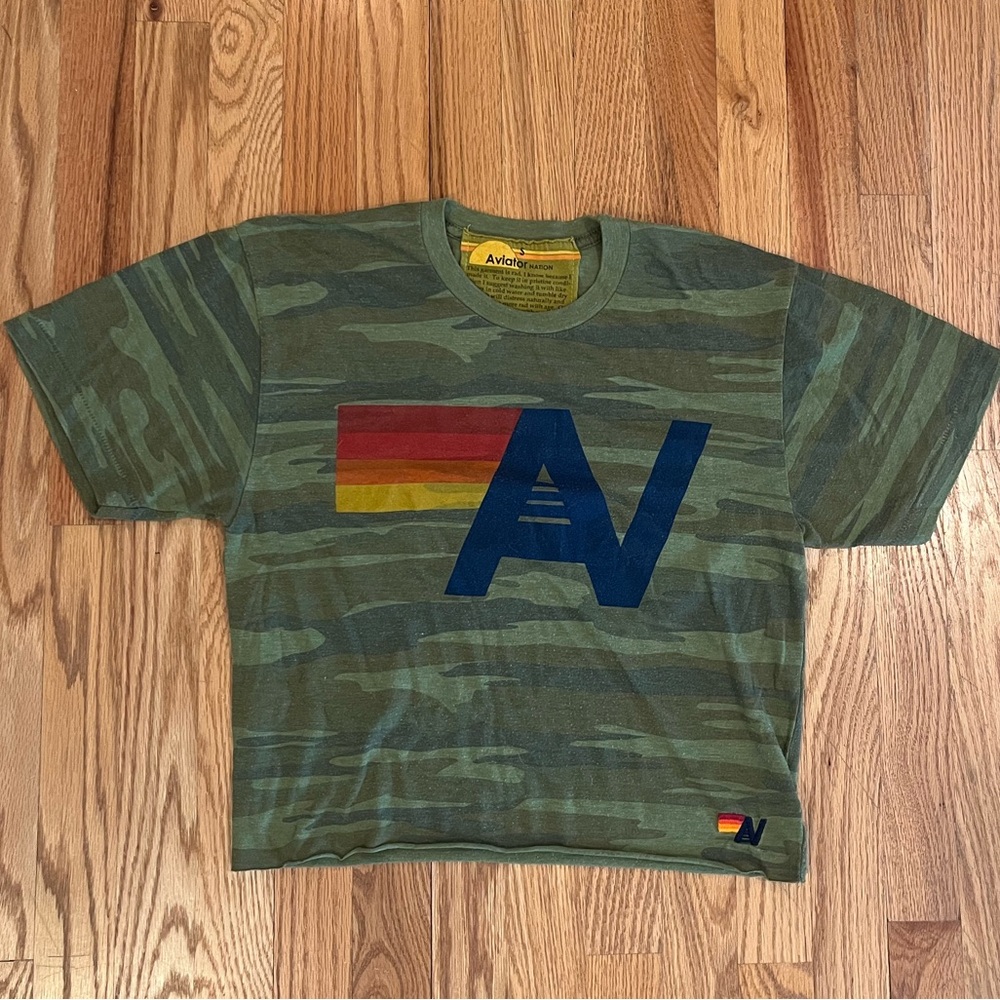Aviator nation logo tee camo